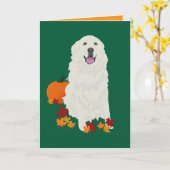 Grote Pyreneeën Halloween Autumn Blank Kaart (Gele Bloem)