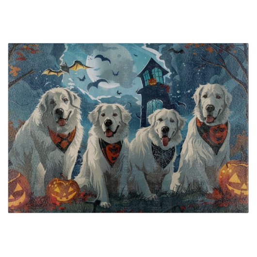 Grote Pyreneeën Halloween Griezelen Snijplank (Voorkant)