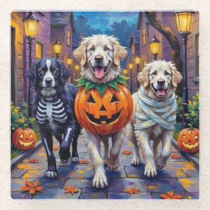 Grote Pyreneeën Halloween kostuum voor trick-or-tr Glazen Onderzetter