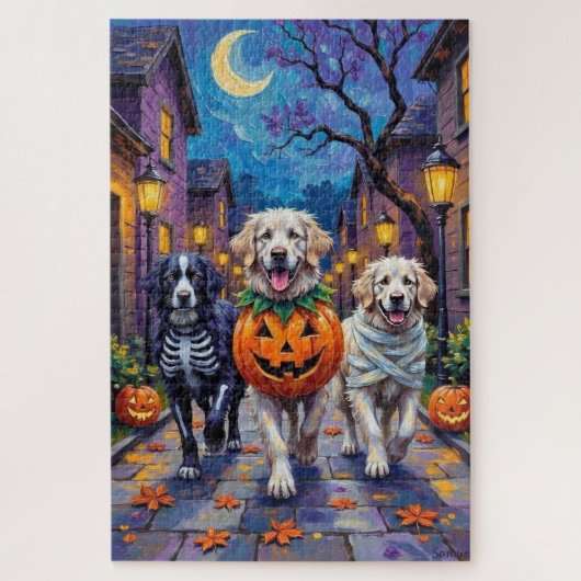 Grote Pyreneeën Halloween kostuum voor trick-or-tr Legpuzzel (Verticaal)