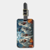 Grote Pyreneeën Halloween Spooky Bagagelabel (Voorkant verticaal)