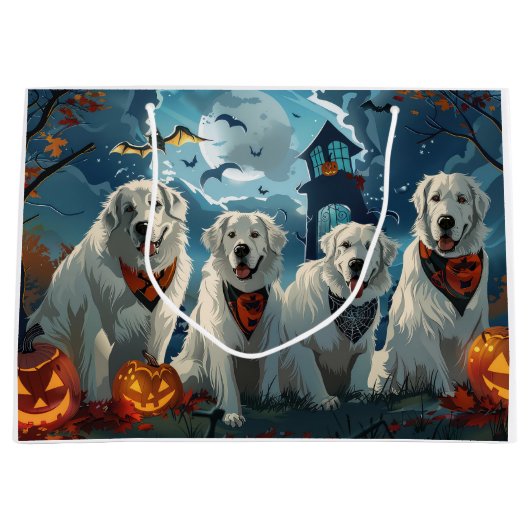 Grote Pyreneeën Halloween Spooky Groot Cadeauzakje (Voorkant)