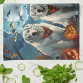 Grote Pyreneeën Halloween Spooky Theedoek (Gevouwen)