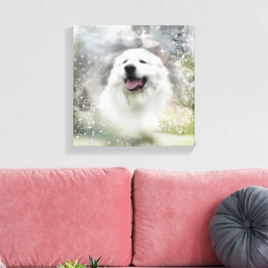 Grote Pyreneeën Holiday Scene Canvas Afdruk (Insitu (Woonkamer))