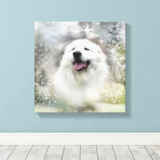 Grote Pyreneeën Holiday Scene Canvas Afdruk (Insitu (Houten vloer))