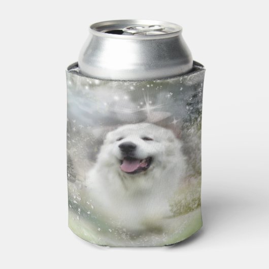 Grote Pyreneeën Holiday/Winter Scene Blikjeskoeler (Blikje Voorkant)