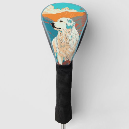Grote Pyreneeën Hond 003 - Bruno Pokopen Golfheadcover (Voorkant)