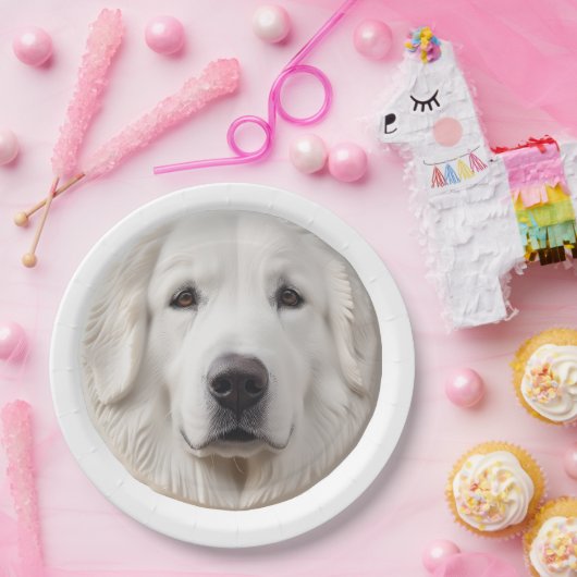 Grote Pyreneeën hond 3D geïnspireerd Papieren Bordje (Feest)