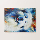 Grote Pyreneeën Hond Acryl Print | Kleurrijk Legpuzzel (Horizontaal)