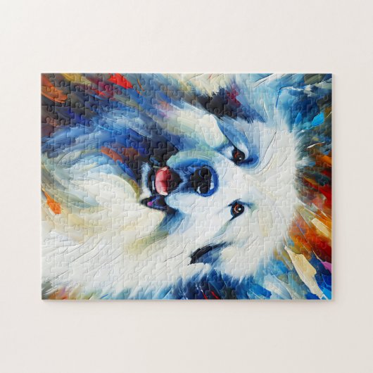Grote Pyreneeën Hond Acryl Print | Kleurrijk Legpuzzel (Horizontaal)