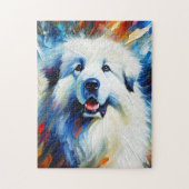 Grote Pyreneeën Hond Acryl Print | Kleurrijk Legpuzzel (Verticaal)