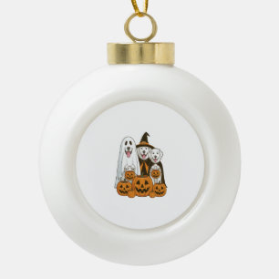 Grote Pyreneeën Hond Geest Heks Halloween Matching Keramische Bal Ornament