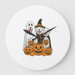 Grote Pyreneeën Hond Geest Heks Halloween Matching Klok