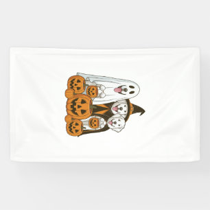 Grote Pyreneeën Hond Geest Heks Halloween Matching Spandoek