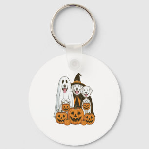 Grote Pyreneeën Hond Ghost Witch Halloween Matchin Sleutelhanger
