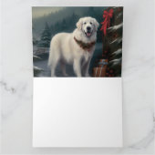 Grote Pyreneeën Hond in Sneeuw Kerstmis Kaart (Binnen)
