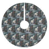 Grote Pyreneeën Hond in Sneeuw Kerstmis Kerstboom Rok (Voorkant)