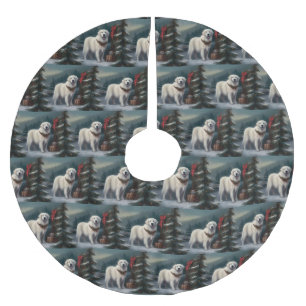 Grote Pyreneeën Hond in Sneeuw Kerstmis Kerstboom Rok