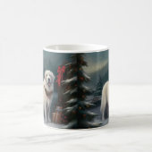 Grote Pyreneeën Hond in Sneeuw Kerstmis Koffiemok (Center)