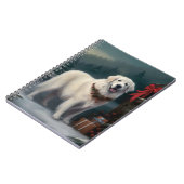 Grote Pyreneeën Hond in Sneeuw Kerstmis Notitieboek (Linkerzijde)