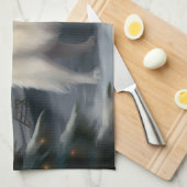 Grote Pyreneeën Hond in Sneeuw Kerstmis Theedoek (Quarter Fold)