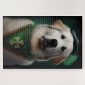 Grote Pyreneeën Hond in St. Patrick's Dag Jurk Legpuzzel (Horizontaal)