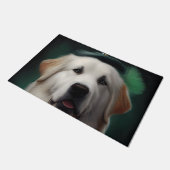 Grote Pyreneeën hond in St. Patrick's Day jurk Deurmat (Schuin)