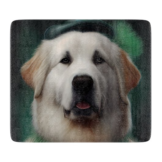 Grote Pyreneeën hond in St. Patrick's Day jurk Snijplank (Voorkant)