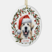 Grote Pyreneeën Hond Keramische Cirkel Ornament (Rechts)
