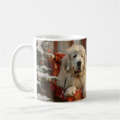 Grote Pyreneeën Hond Kerst Feestelijk Koffiemok (Links)