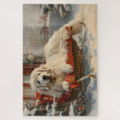 Grote Pyreneeën Hond Kerst Feestelijk Legpuzzel (Verticaal)