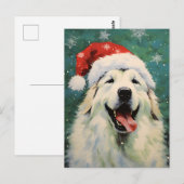 Grote Pyreneeën hond Kerstborstel schilderij artwo Briefkaart (Voorkant / Achterkant)