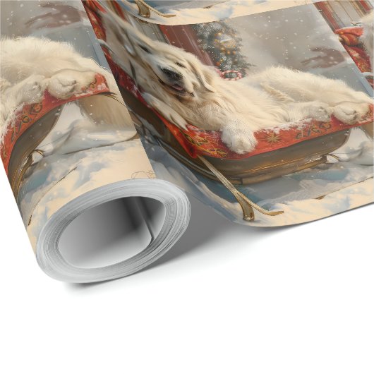 Grote Pyreneeën Hond Kerstfeest Cadeaupapier (Rol Hoek)