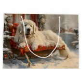 Grote Pyreneeën Hond Kerstfeest Groot Cadeauzakje (Achterkant)