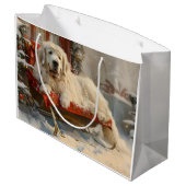 Grote Pyreneeën Hond Kerstfeest Groot Cadeauzakje (Achterkant Gekanteld)
