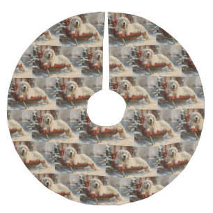 Grote Pyreneeën Hond Kerstfeest Kerstboom Rok