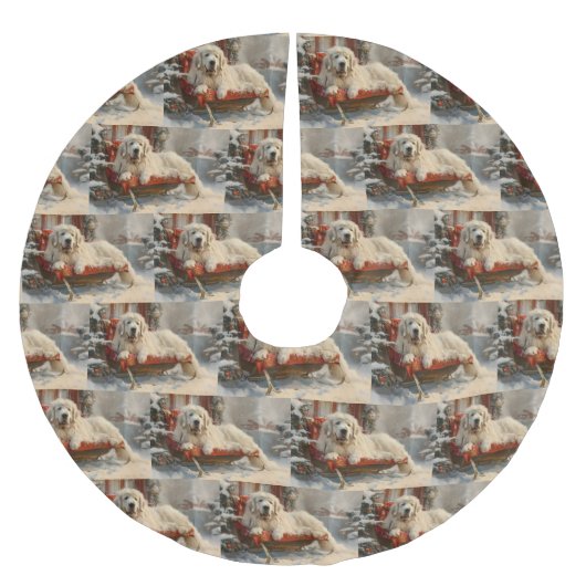 Grote Pyreneeën Hond Kerstfeest Kerstboom Rok (Voorkant)