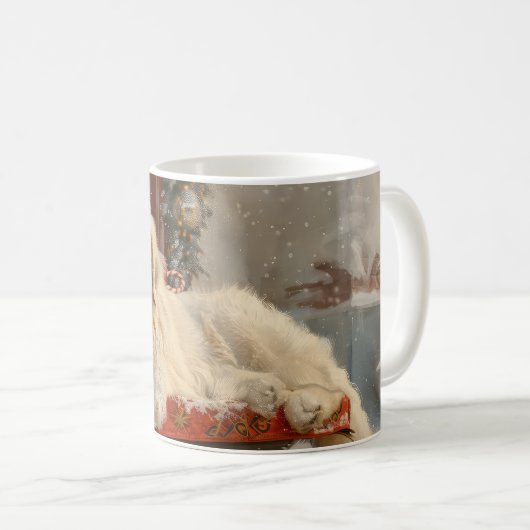 Grote Pyreneeën Hond Kerstfeest Koffiemok (Voorkant rechts)
