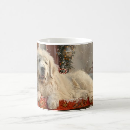 Grote Pyreneeën Hond Kerstfeest Koffiemok (Center)