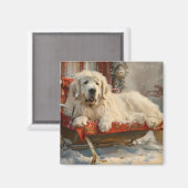 Grote Pyreneeën Hond Kerstfeest Magneet (Voorkant / Achterkant)