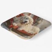 Grote Pyreneeën Hond Kerstfeest Papieren Bordje (Gebogen)