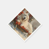 Grote Pyreneeën Hond Kerstfeest Servet (Hoek)