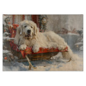 Grote Pyreneeën Hond Kerstfeest Snijplank (Voorkant)