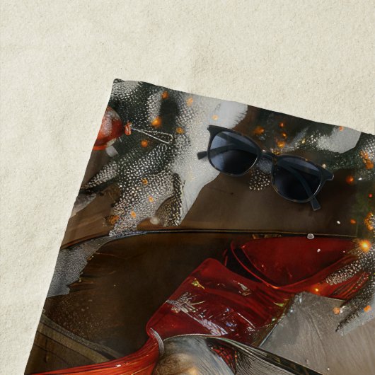 Grote Pyreneeën Hond Kerstfeest Strandlaken (In situ)