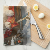 Grote Pyreneeën Hond Kerstfeest Theedoek (Quarter Fold)