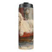 Grote Pyreneeën Hond Kerstfeest Thermosbeker (Voorkant)