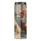 Grote Pyreneeën Hond Kerstfeest Thermosbeker (Achterkant)