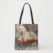 Grote Pyreneeën Hond Kerstfeest Tote Bag (Voorkant)