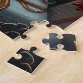 Grote Pyreneeën Hond Met Kerstcadeaus Haard Legpuzzel (Zijkant)