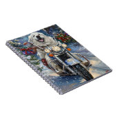 Grote Pyreneeën Hond Rijden Motorfiets Kerstmis Notitieboek (Rechterzijde)